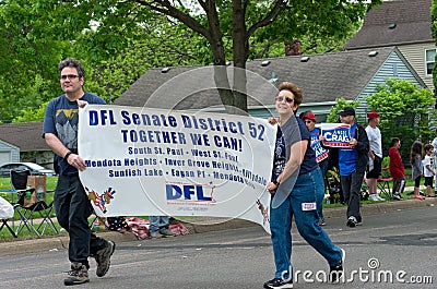 Supporters for Senate District 52 March at Festival Editorial Stock Photo